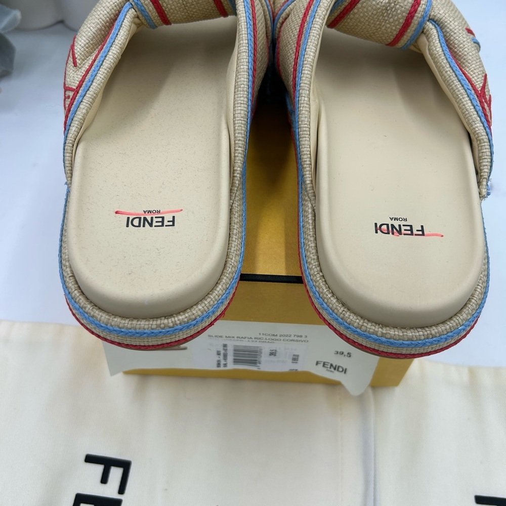 Women's Fendi KNOT cursive sandals size 39.5 made in Italy - Picture 8 of 10